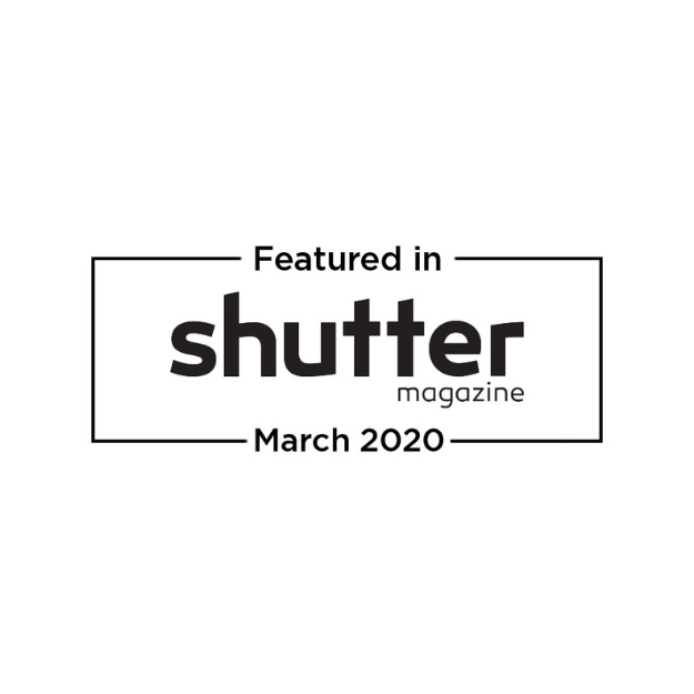 Featured in Shutter Magazine badge March 2020.